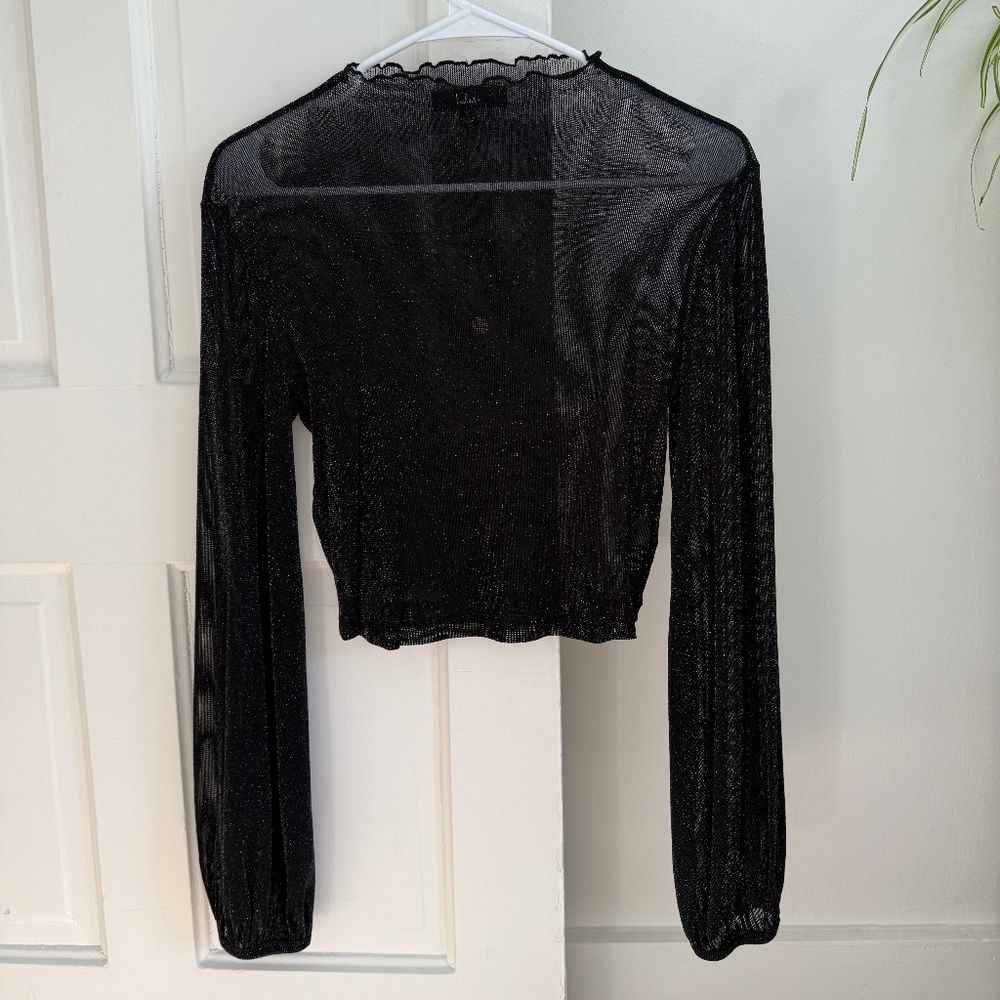 Mesh sparkly crop top